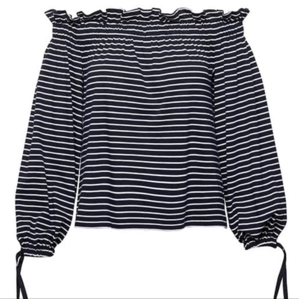 Banana Republic Supima Cotton Off the Shoulder Striped Top‎ Size XS